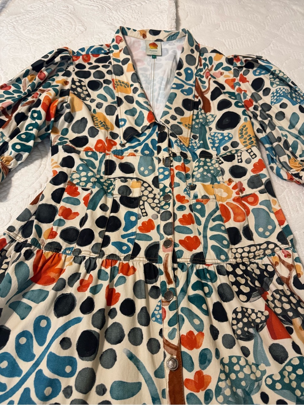 Beautiful Farm RIO Multicolor Tiered Button-Front Maxi Dress - Picture 4 of 7